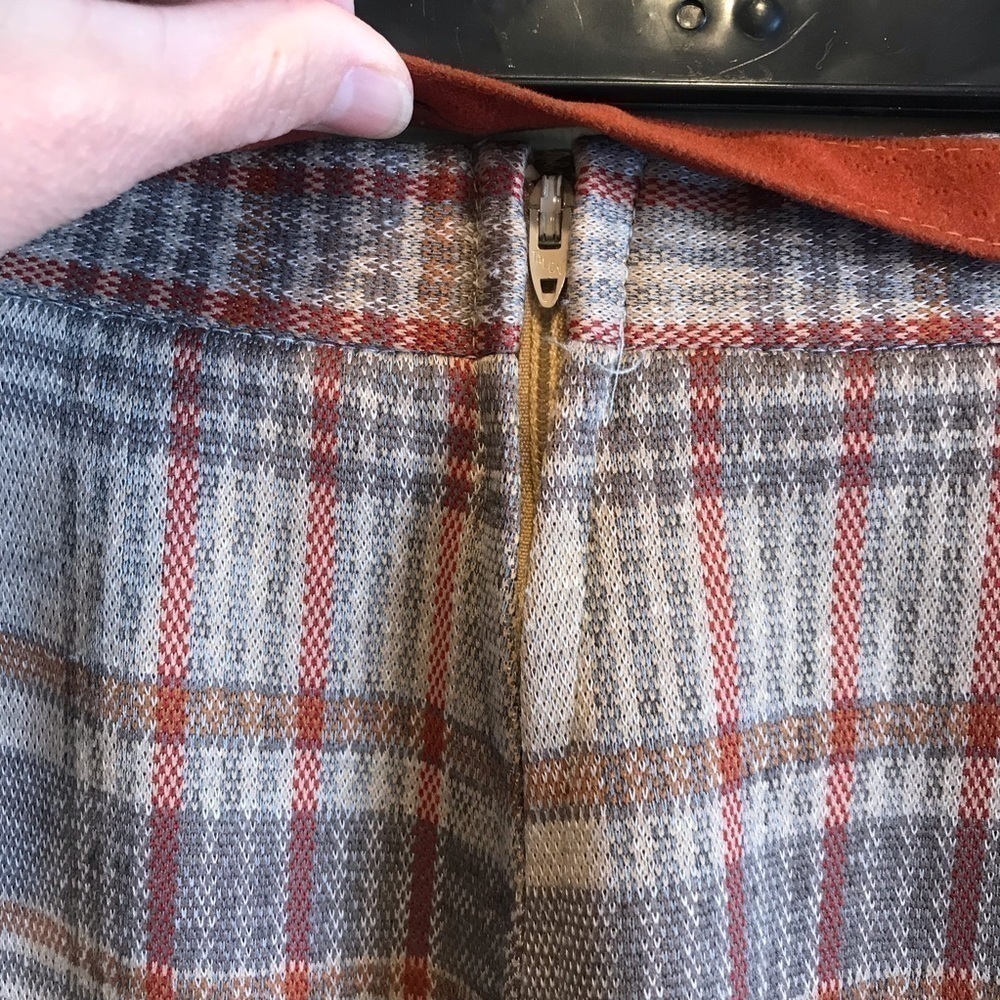 Vintage 1960s 70s polyester Plaid Skirt - Picture 7 of 7